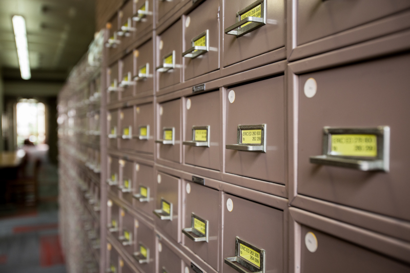 reference library cards cabinet