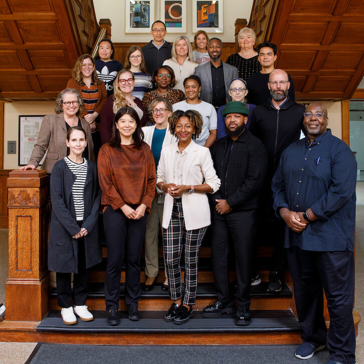 A group photos of the ELPA department faculty and staff taken September 2026. The group is standing on the stairs of the School of Education Building.